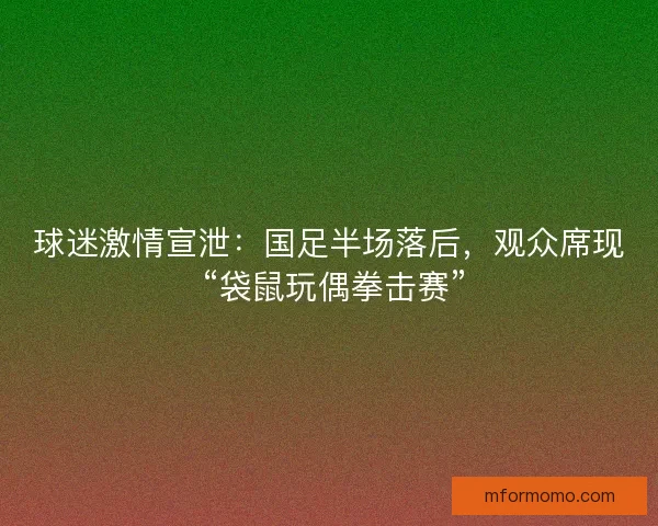 球迷激情宣泄：国足半场落后，观众席现 “袋鼠玩偶拳击赛”