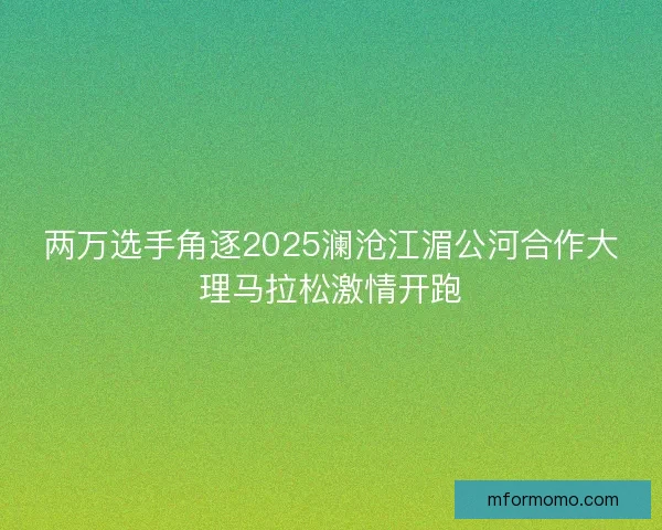 两万选手角逐2025澜沧江湄公河合作大理马拉松激情开跑